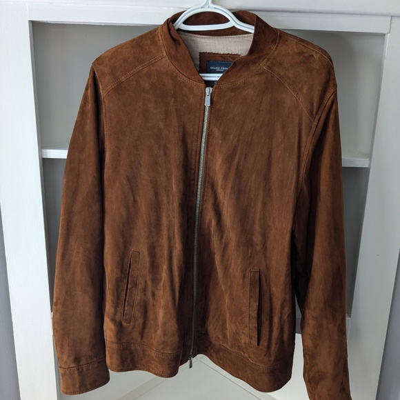 Cognac suede leather jacket Grand Frank "Marloes" M - Picture 1 of 8